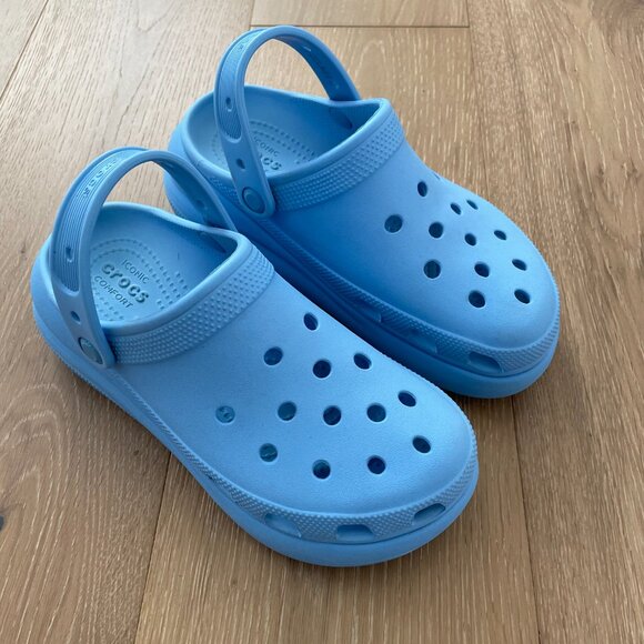 CROCS Shoes Women 7 Classic Platform Clogs Blue 207521 Lightweight Men 5 - Picture 2 of 13